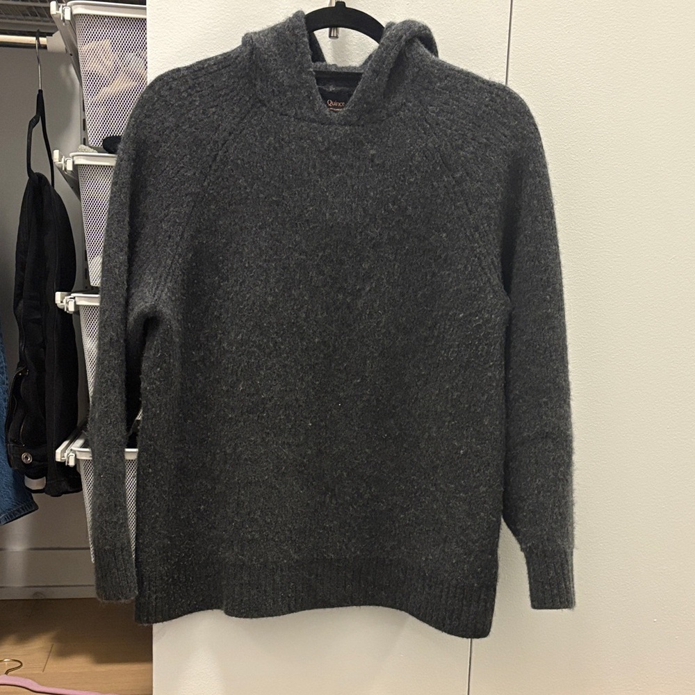 Quince Dark Gray Men's Mongolian cashmere hoodie Sweater